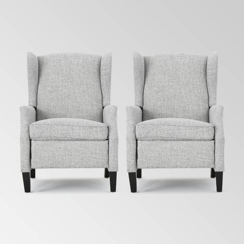 Set of 2 Wescott Contemporary Fabric Recliners - Christopher Knight Home, 1 of 9