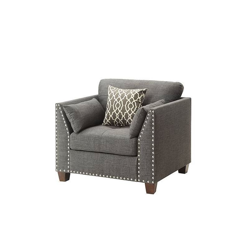 38&#34; Laurissa Chair Light Charcoal Linen - Acme Furniture, 4 of 10