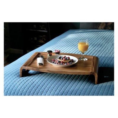 Acacia Wood Reversible Serving and Bed Tray with Handles