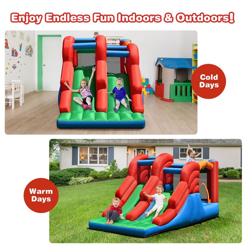 Costway Inflatable Bounce House 3-in-1 Dual Slides Jumping Castle Bouncer without Blower, 5 of 11