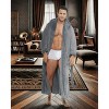 ADR Men's Robe, Warm Plush Hooded Bathrobe Man, Full Length Fleece Robe Man with Hood - 2 of 4