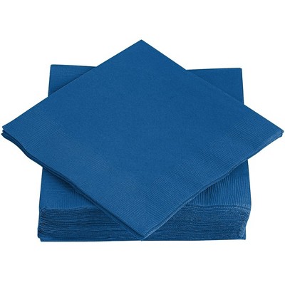 Sparksettings Royal Blue Lunch Napkins, 7” X 7” 2 Ply Paper Napkins ...