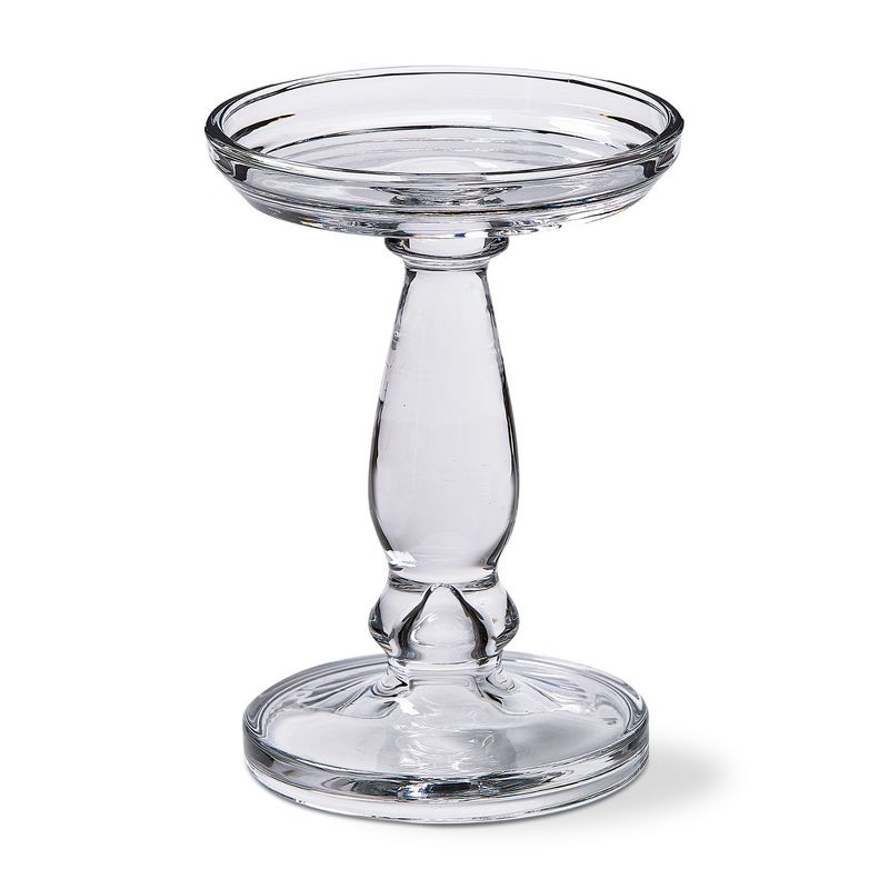 tagltd Lana Clear Glass Reversible Taper and Pillar Candle Holder Large, 5.9L x 5.9W x 8.1H inches, 1 of 3