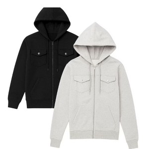 2 Pack Men's Heavyweight Zip Hoodie Jackets - Ultimate Value & Warmth - 1 of 3