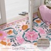 Lahome Country Floral Short Pile Velvet Rectangular Indoor Area Rug - 3 of 4