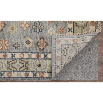 Hand-Knotted Blue Wool Rectangular Area Rug