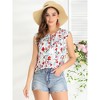 INSPIRE CHIC Women's Self Tie Neck Tassel Sleeveless Ruffle Blouse - 3 of 4