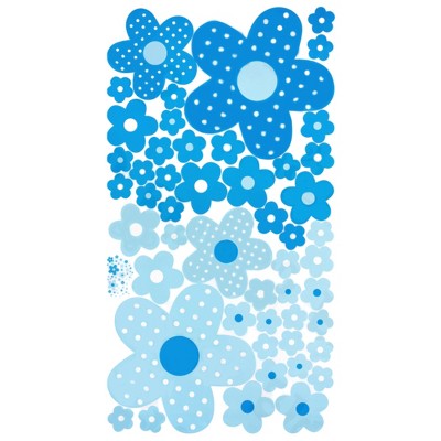 Slickblue Polka Dot Flowers Wall Art Decals - Vinyl Stickers for Kids Rooms, Living Rooms, or Home Walls