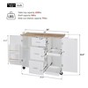Vynxaria 50"W Mobile/Stationary Kitchen Island 3 Drawers, 2 Slide-Out Shelves, Fridge-Style Racks, MDF/Rubber Wood,Easy Assembly - 3 of 4