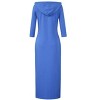 BLUEMING Womens 3/4 Long Sleeve Maxi Hoodie Dress Casual Pocket Slim Pullover Sweater Dress Travel Outfits - 2 of 3