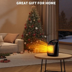 GustoWave Space Heater - 1500W/750W Thermostat,2-in-1 Fast Heating Ceramic Desk Heater & Fan,Tip-Over Overheat Protection - 1 of 4