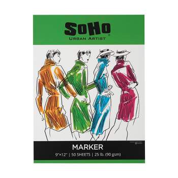 SoHo Urban Artist 90 GSM Marker Paper Pad 9x12 in 50-Sheets, white