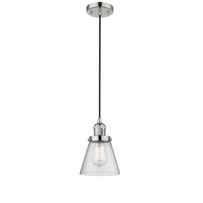 Cone - 1 Light Cord Hung Mini Pendant In Industrial Style-8 Inches Tall and 6 Inches Wide