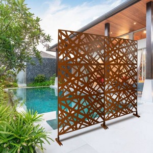 CAVINAS Patio Decorative Screen Metal Fence Privacy Screen with Mesh Pattern for Outside and Garden, 76" H×48" W - 1 of 4