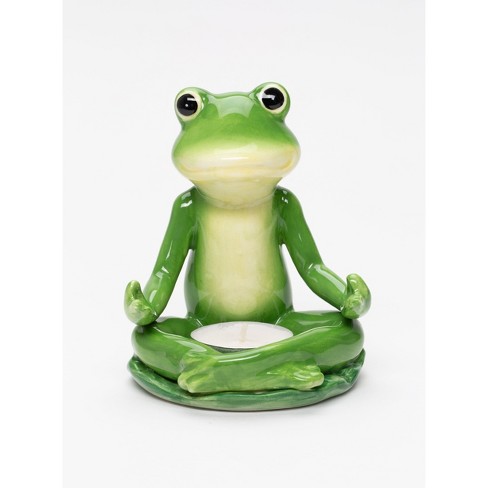 Kevins Gift Shoppe Ceramic Meditating Frog Tealight Candle Holder : Target