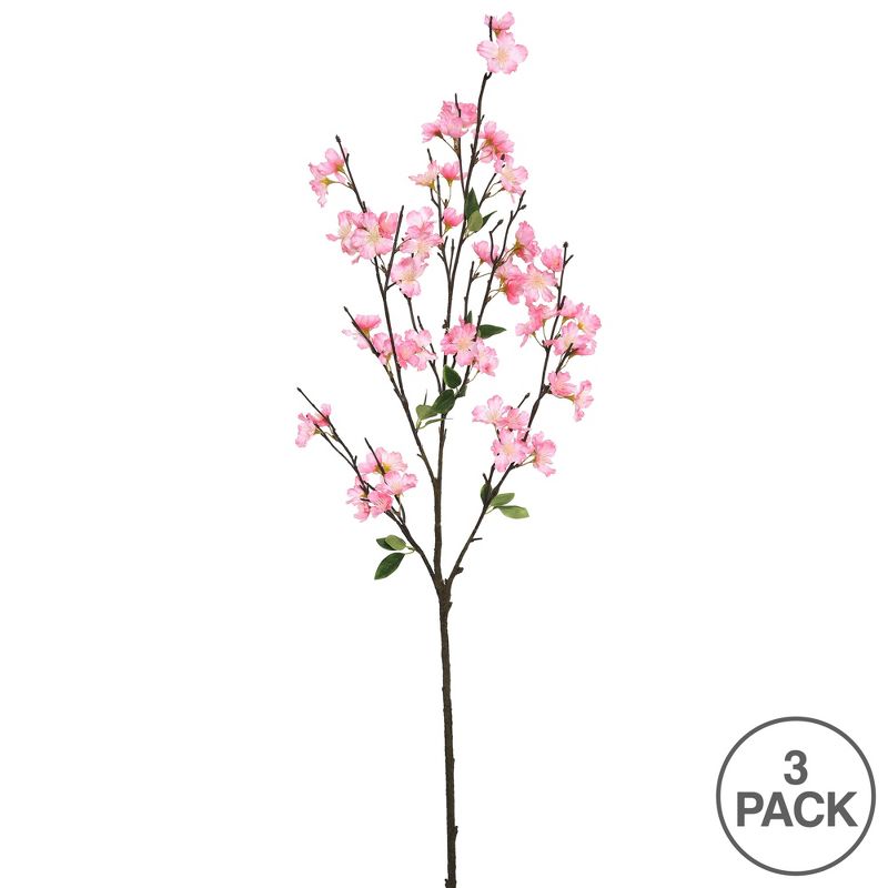 Vickerman 40'' Artificial Pink Cherry Blossom Spray, 3 per Pack., 3 of 5