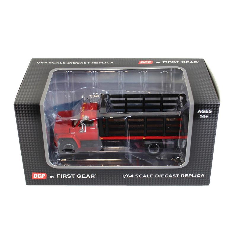 1/64 GMC 6500 Stake Bed Truck, Red With Black Stakes, First Gear Exclusive, DCP 60-0889, 5 of 6