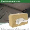 Unique Bargains Universal Car Tissue Holder Tissues Box Cover Car Backseat Extra Large Tissue Organization Faux Leather Beige - 2 of 4