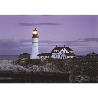 Northlight LED Lighted Coastal Lighthouse Home with Sunset Canvas Wall Art 15.75" x 23.5"