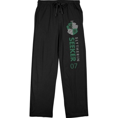 Harry Potter Slytherin House Quidditch Seeker 07 Men's Black Sleep Pajama Pants
