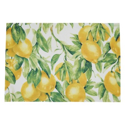 Saro Lifestyle Printed Lemon Placemat (Set of 4 pcs), Multi