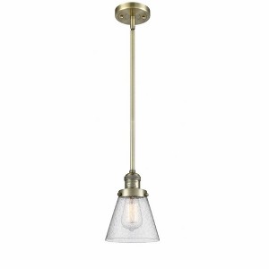 Cone - 1 Light Stem Hung Mini Pendant In Industrial Style-8 Inches Tall and 6 Inches Wide - 1 of 1