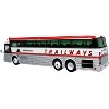1969 Eagle Model 05 Coach Bus "Adirondack Trailways" White and Red Limited Edition 1/87 (HO) Diecast Model by Iconic Replicas - 2 of 4