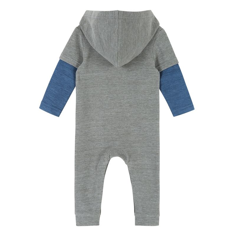 Andy & Evan  Infant  Boys Double Peached Colorblocked Hooded Romper., 2 of 3