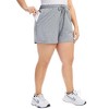 Women Plus Size Shorts Elastic High Waist Sports Shorts Drawstring Sweat Shorts Casual Summer Yoga Shorts - 3 of 4