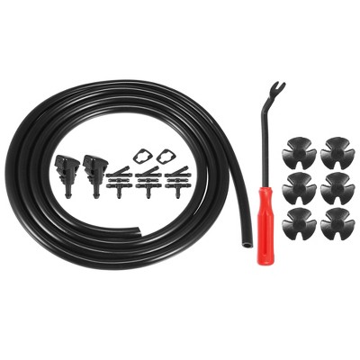 Unique Bargains Front Windshield Wiper Washer Nozzle Spray Jet Kit 5116079A for Dodge Avenger 2008-2011 Black 21 Pcs