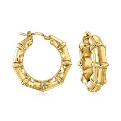 Ross-Simons Italian 18kt Yellow Gold Bamboo-Style Hoop Earrings