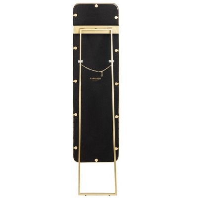 Contemporary Full-Length Wood Mirror in Brushed Gold