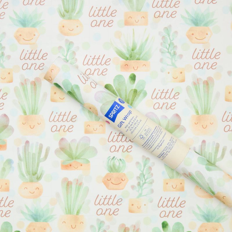 Little One Plants Baby Wrapping Paper - Spritz™: Floral Botanical Gift Wrap for Baby Shower, Multicolor Earth Tones