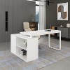 Famapy White Rotatable L-Shaped Computer Desk With Storage Drawers and Shelves - 2 of 4