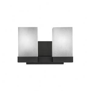 Toltec Lighting Nouvelle 2 - Light Vanity in  Espresso with 4" Square White Muslin Shade - 1 of 1