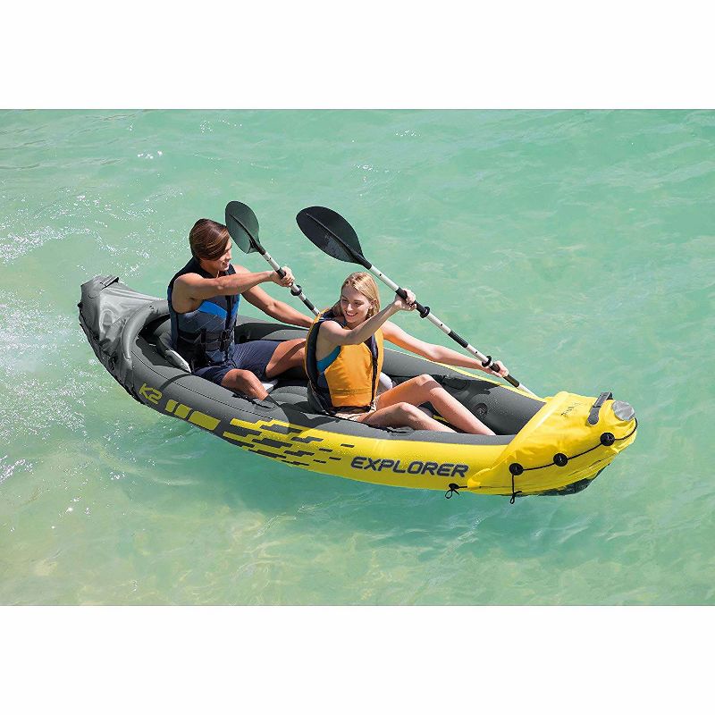 Intex Explorer K2 2-Person Inflatable Kayak with Oars and Air Pump - Yellow, 3 of 8