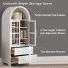 Whisen 71" Tall Arched Kitchen Pantry with 2 Large Drawers, Adjustable Shelves & Glass Door - 4 of 4