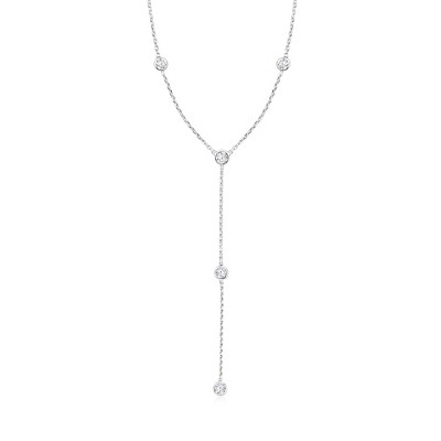 Ross-Simons 0.50 ct. t.w. Diamond Station Y-Necklace in Sterling Silver