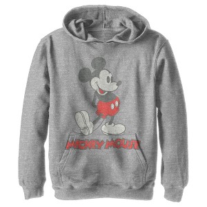 Boy's Disney Mickey Mouse Large Portrait Pull Over Hoodie - 1 of 4