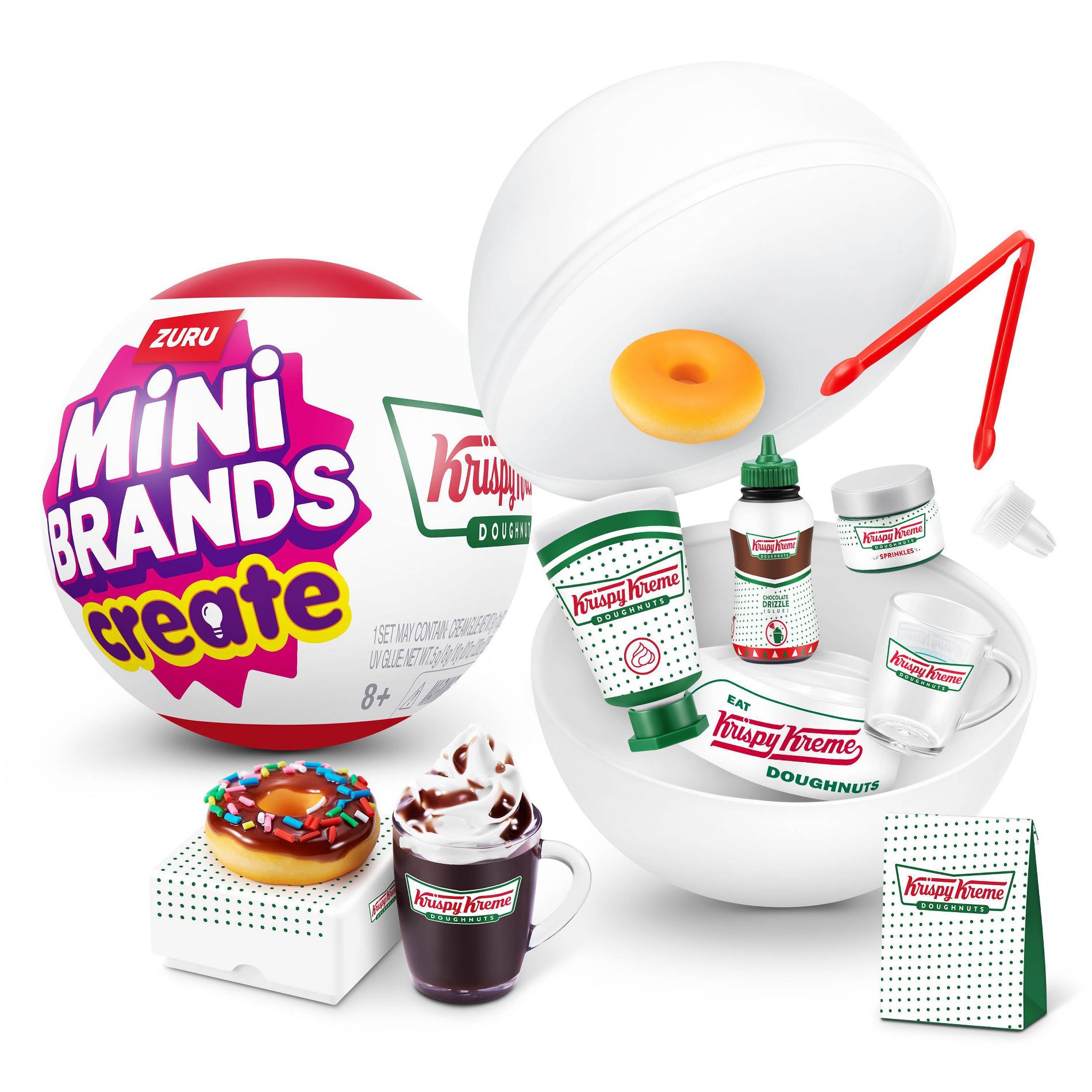 Mini Brands Krispy Kreme Create Series 1: Plastic Mini Figure, Includes Figures, 3.74 x 3.74 x 3.74 Inches