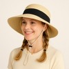 Anna-Kaci Women's Woven Floppy Sun Hat with Wide Ribbon Knot Detail and Curved Brim - 3 of 4
