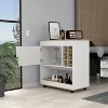 NicBex Mobile Kitchen Island Cart Morden Kitchen Carts on Wheels with Storage, Storage Shelf, 1 Cabinet Door and 6 Bottle Rack for Kitchen - 3 of 4