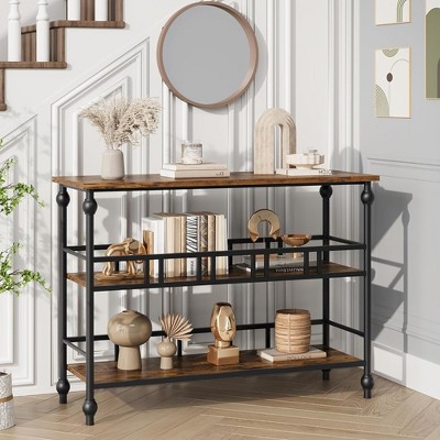 Whizmax Console Table, 3-Tier Sofa Tables Narrow Entryway Table with Storage for Living Room, Foyer, Bedroom