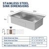 Stainless Steel Sink, Undermount Kitchen Sink Workstation with Pull-Down Faucet, Accessories, Modern Top Mount Workstation Sink - 2 of 4