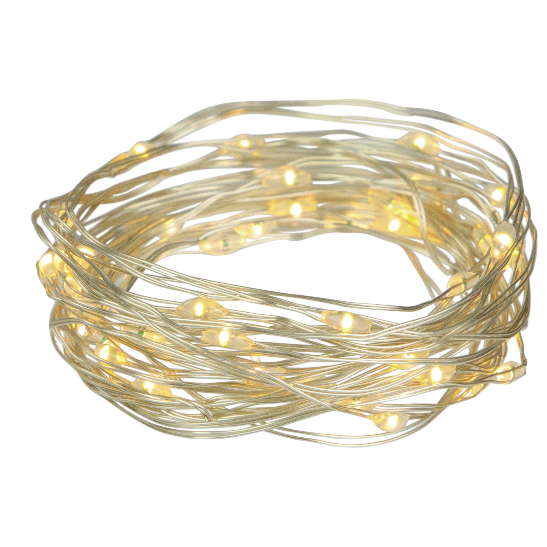 Northlight LED Micro Fairy Christmas Lights - Warm White - 16' Copper Wire - 50ct