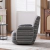 Gulches Dark Gray Boucle 360¡ã Swivel High Resilience Sponge Metal Bracket Striped Armrest Modern Leisure Chair Set of 1 - 4 of 4