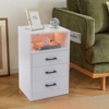 KTMBDW Nightstand with Charging Station, Side Table with 3 Drawers, End Table with Shelf, Bedside Table with LED Light for Bedroom Living Room - 3 of 4