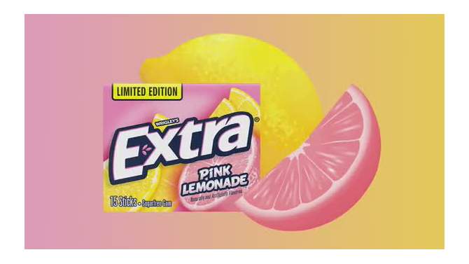 Extra Pink Lemonade Chewing Gum - 1.43oz, 2 of 10, play video