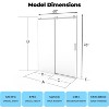 Acekool Frameless Sliding Shower Door, 8mm Easy clean Glass, Brushed - 2 of 4