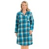 Collections Etc Ladies Long Sleeve Plaid Flannel Nightshirt - 2 of 4